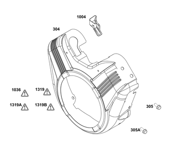 Blower Housing Group Diagram and Parts List for 305447-0037-G1 200000 - 399999 Briggs and Stratton Engine